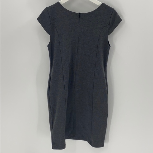 F&F gray structured sheath dress size M beaded neckline classic gray M - Picture 5 of 8